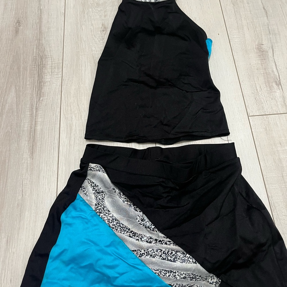 Black and Blue Two-Piece Outfit